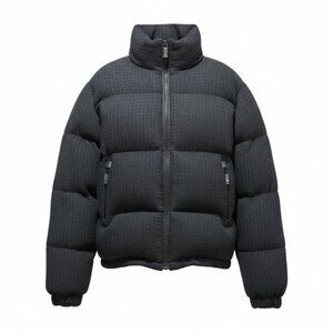 The Kooples Rosella Strand Black Puffer Coat | Tweed Women’s Quilted Jacket  S